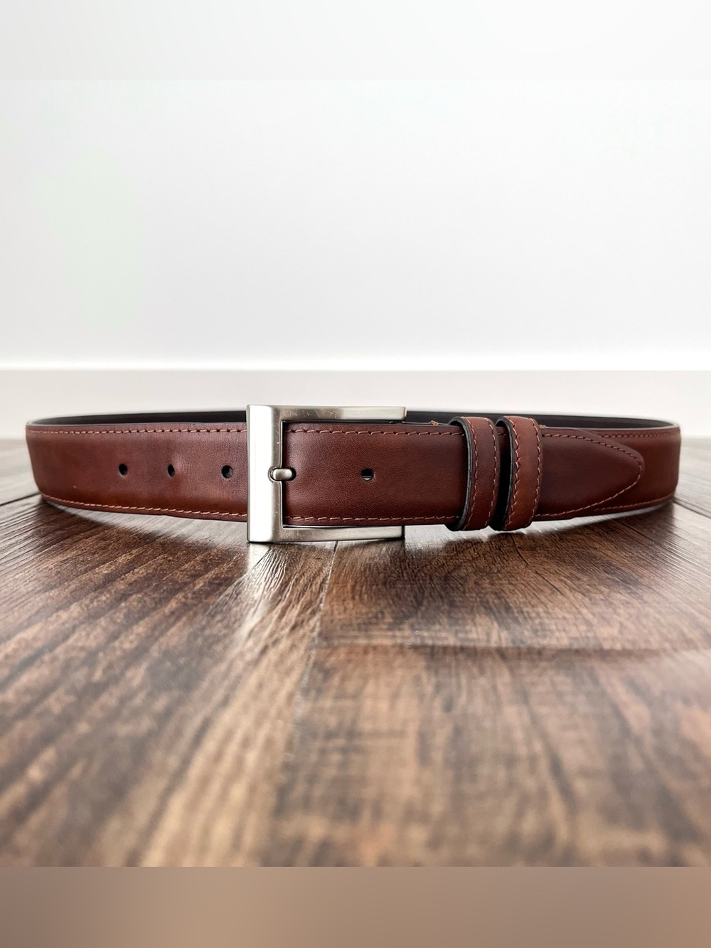 Allen Edmonds Wide Basic Dress Belt Italian Calfskin USA Size 42 Brown 1021954